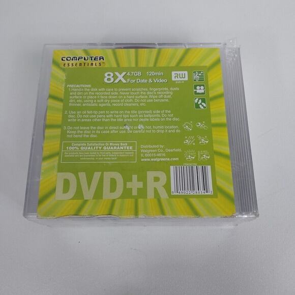 NEW 10 pack Computer Essentials DVD+R 4.7 GB 120 min recordable discs data/video - Picture 2 of 2